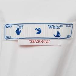 Pre Owned Off-White White Big Checks Print Cotton Short Sleeve Shirt L