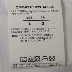 Pre Owned Off-White White Big Checks Print Cotton Short Sleeve Shirt L