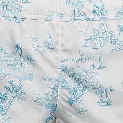 Off-White White Printed Nylon Swim Shorts M