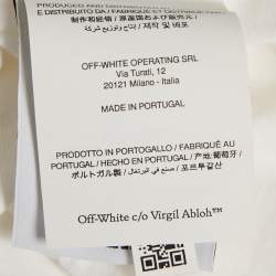 Pre Owned Off-White White Embroidered Cotton Crew Neck Oversized T-Shirt M