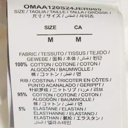 Pre Owned Off-White White Embroidered Cotton Crew Neck Oversized T-Shirt M