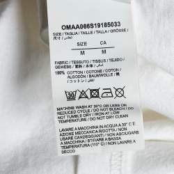 Pre Owned Off-White White Bart Public Enemy Print Cotton Crew Neck T-Shirt M