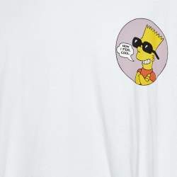 Pre Owned Off-White White Bart Public Enemy Print Cotton Crew Neck T-Shirt M