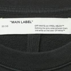 Pre Owned Off-White Black Embroidered Cotton Crew-Neck Sweatshirt M