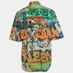 Off-White Multicolor Neen Graffiti Print Synthetic Loose Fit Shirt L