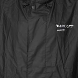 Off-White Black Cotton Polyurethane Quote Hooded Raincoat S