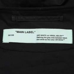 Off-White Black Cotton Polyurethane Quote Hooded Raincoat S