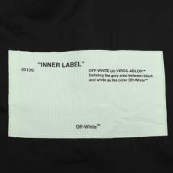 Off-White Black Cotton Polyurethane Quote Hooded Raincoat S