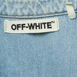 Off-White Blue Back Print Washed Denim Button Front Shirt M