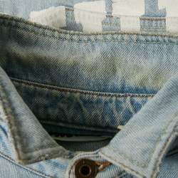 Off-White Blue Back Print Washed Denim Button Front Shirt M