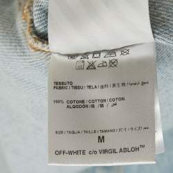 Off-White Blue Back Print Washed Denim Button Front Shirt M