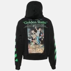 Off-White Black Printed Cotton Hooded Sweatshirt M