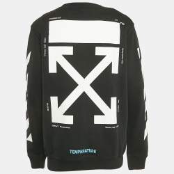 Pre Owned Off-White Black Mona Lisa Print Cotton Pullover M
