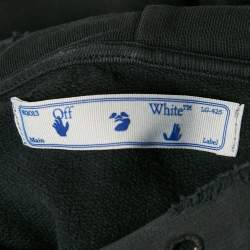 Off-White Black Faded Vintage Print Cotton Print Hoodie L