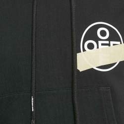 Off-White Black Cotton Logo Arrows Printed Hoodie XS