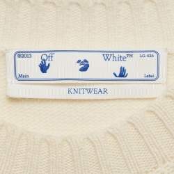 Off-White Multicolor Wool Crew Neck Color-Block Sweater XL