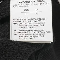 Off-White Black Logo Print Cotton Sweatshirt L