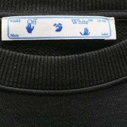 Off-White Black Logo Print Cotton Sweatshirt L