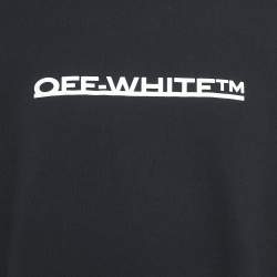 Off-White Black Logo Print Cotton Sweatshirt L