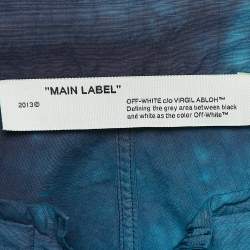 Off-White Blue Tie-Dyed Cotton Cargo Pants S