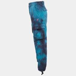 Off-White Blue Tie-Dyed Cotton Cargo Pants S