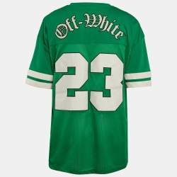 Off-White Green Abloh Applique Mesh Jersey Football T-Shirt XL