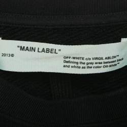 Off-White Black Diag Skulls Print Cotton Knit Sweatshirt S