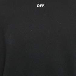 Off-White Black Diag Skulls Print Cotton Knit Sweatshirt S