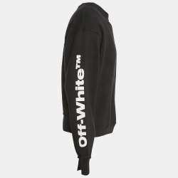 Off-White Black Diag Skulls Print Cotton Knit Sweatshirt S