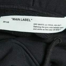 Off-White Black Logo Print Cotton Hooded Sweatshirt XS