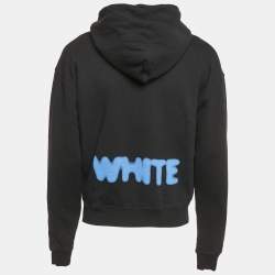 Off-White Black Logo Print Cotton Hooded Sweatshirt XS