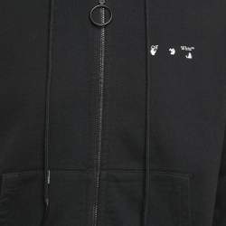 Pre Owned Off-White Black Arrow Applique Cotton Hooded Sweatshirt M