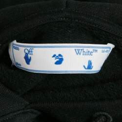 Off-White Black Vintage Print Cotton Hoodie M