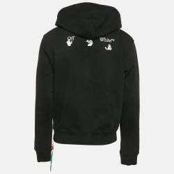 Off-White Black Vintage Print Cotton Hoodie M