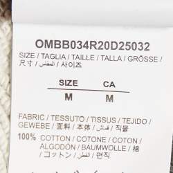 Pre Owned Off-White Grey Arrow Embroidered Cotton Hooded Sweatshirt M