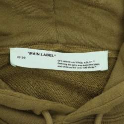 Off-White Olive Green Cotton Knot Hoodie L