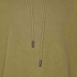 Off-White Olive Green Cotton Knot Hoodie L