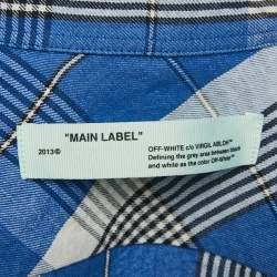 Off-White Blue Checks Linen Blend Long Sleeve Shirt XS