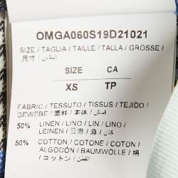 Off-White Blue Checks Linen Blend Long Sleeve Shirt XS
