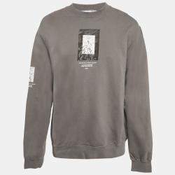 Off-White Grey Paint Mirror Print Cotton Sweatshirt XXL