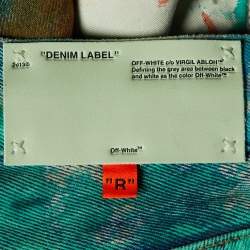 Off-White Multicolor Painted Denim Shorts M/Waist 34"