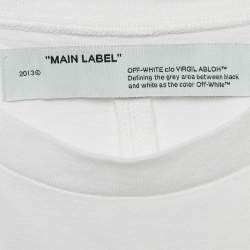 Off-White Logo Print Cotton Crew Neck T-Shirt L