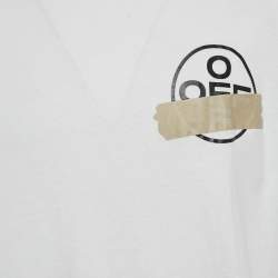 Off-White Logo Print Cotton Crew Neck T-Shirt L