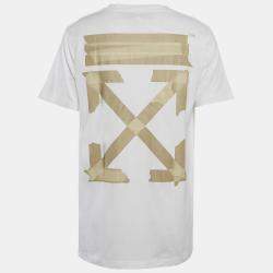 Off-White Logo Print Cotton Crew Neck T-Shirt L
