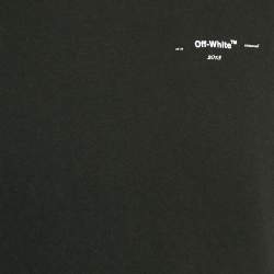 Pre Owned Off-White Black Cotton Logo Applique Detail Crew Neck T-Shirt L