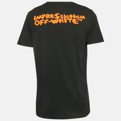 Pre Owned Off-White Black Impressionism Print Jersey T-Shirt L