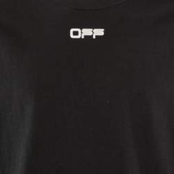 Off-White Black Airport Tape Arrow Print Cotton Crew Neck T-Shirt L