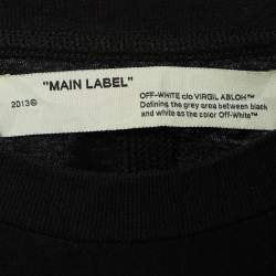Off-White Black Airport Tape Arrow Print Cotton Crew Neck T-Shirt L
