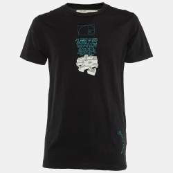 Off-White Black Tape Arrow Print Cotton Crew Neck T-Shirt S