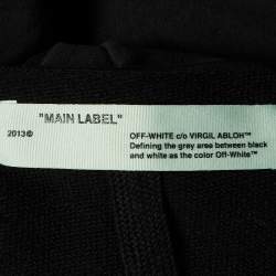 Off-White Black Jersey Cotton Do Not Cross Line Print Zip- Up Hoodie L